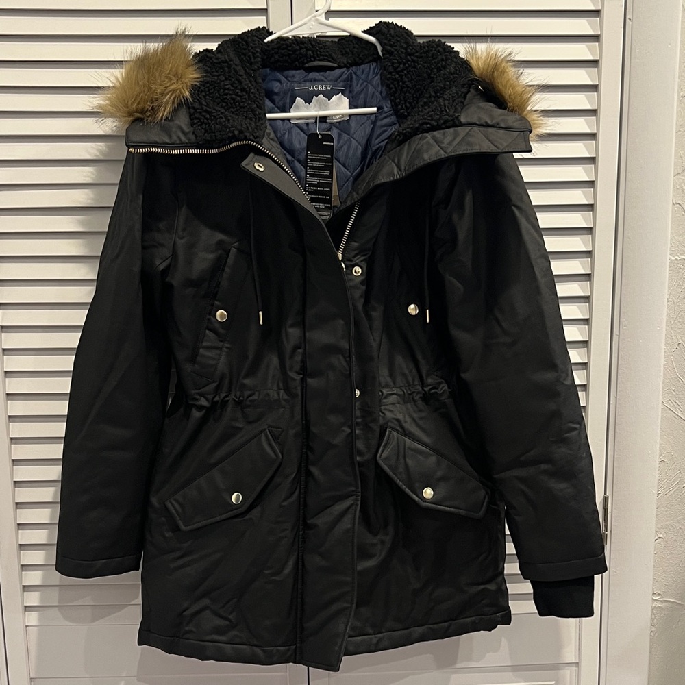 J. Crew Black Perfect winter parka with eco-friendly PrimaLoft®